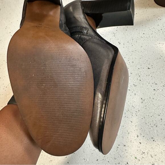 Nine West Ourson Boho Antique Gray Mid Calf Chunky Heeled Boots Round Toe 8.5 - Picture 9 of 15